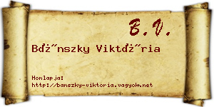 Bánszky Viktória névjegykártya